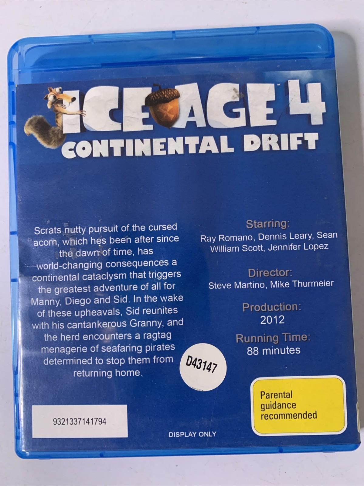 Ice Age 4: Continental Drift (Blu-ray, 2012) Animated Film Region B