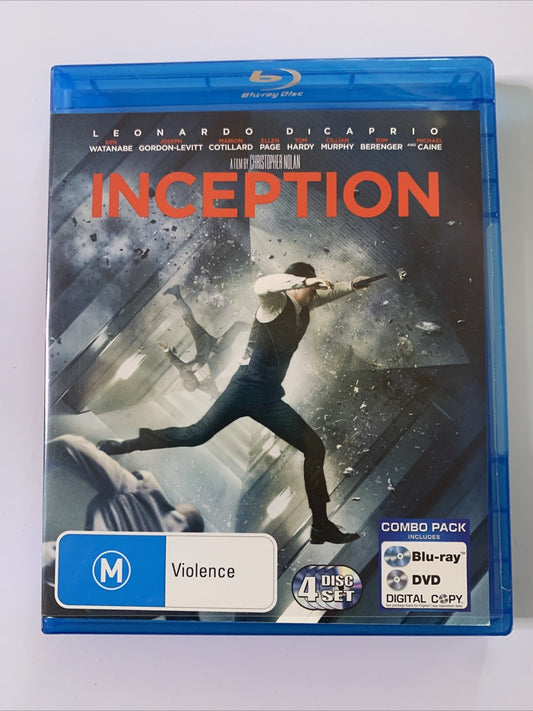 Inception (Blu-ray + DVD, 2010, 4-Discs) Leonardo DiCaprio Region B &4