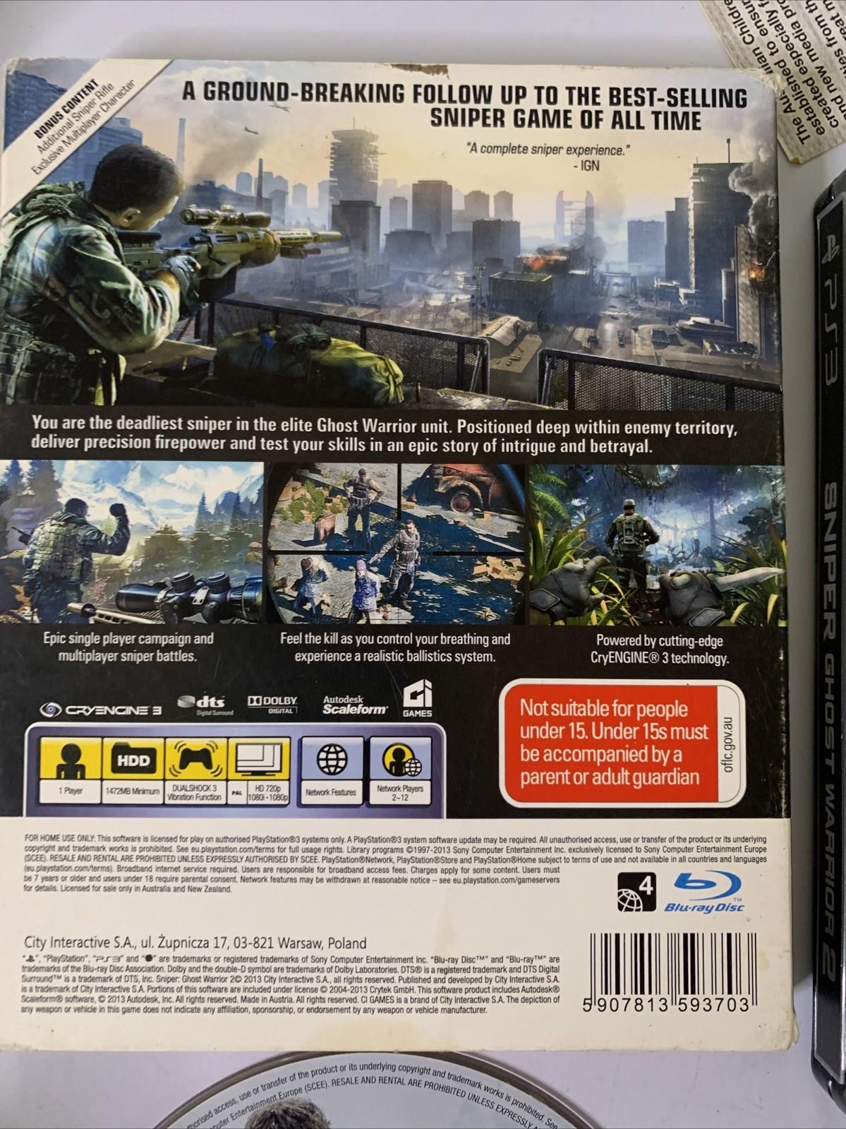 Sniper 2 Ghost Warrior Limited Edition PS3 Sony PlayStation 3 Game Complete