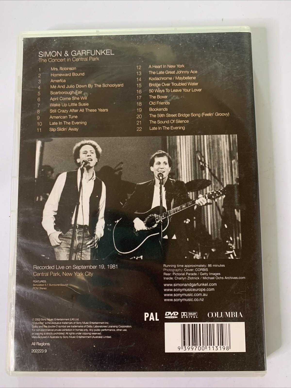 Simon & Garfunkel – The Concert In Central Park (DVD, 1981) All Regions