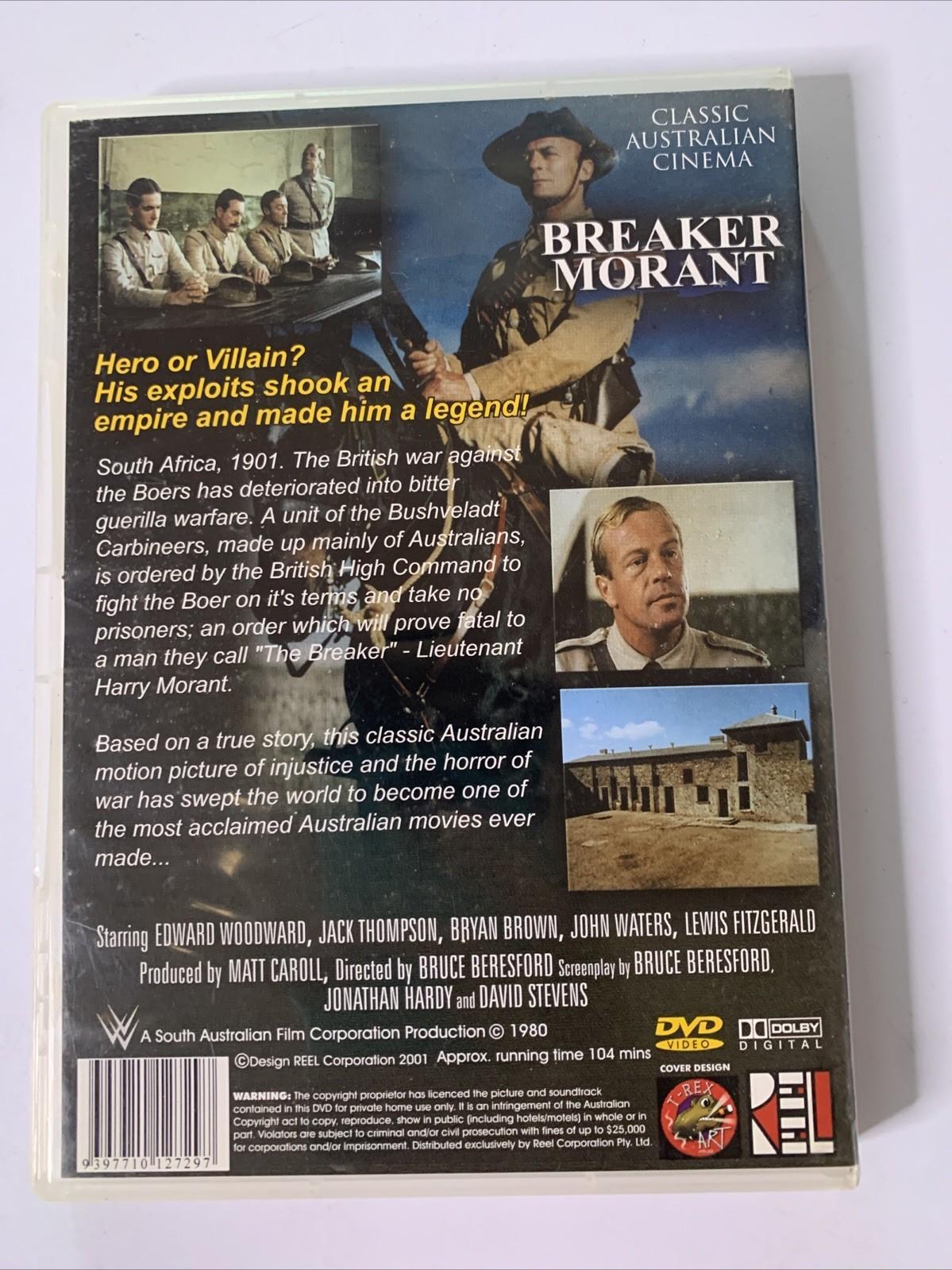 Breaker Morant (DVD, 1980) Bryan Brown, John Waters, Jack Thompson Region 4