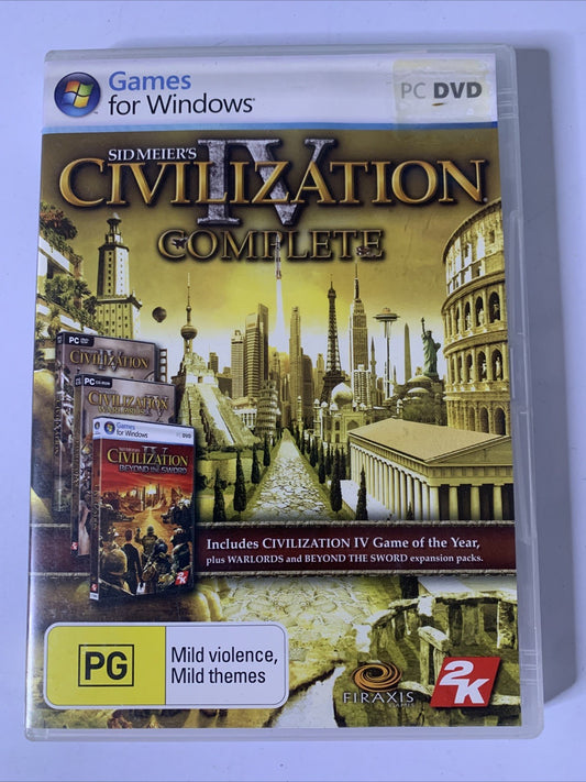 Sid Meier's Civilization IV 4 Complete Edition PC DVD ROM Windows 2008 Game