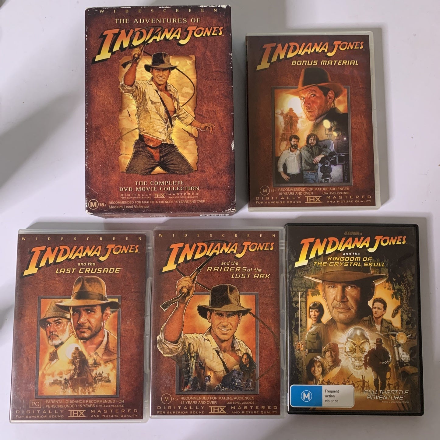 Indiana Jones : The Complete Movie Collection Box Set (DVD, 2003) Region 4