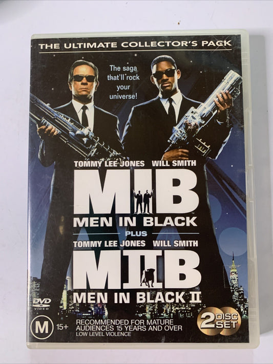 Men in Black / Men in Black II (DVD, 2002) Tommy Lee Jones, Will Smith Region 4