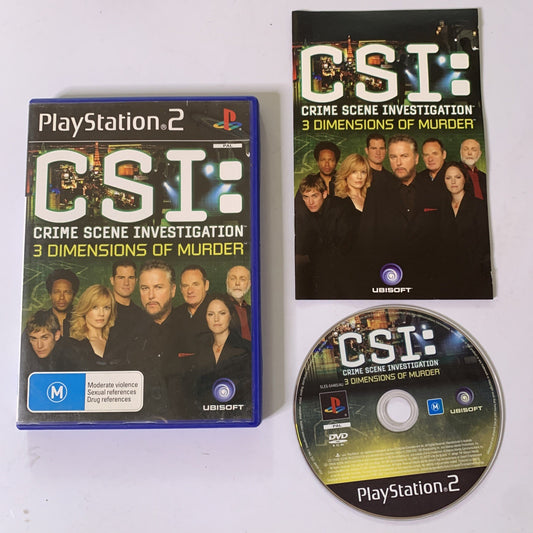 CSI Crime Scene Investigations 3 Dimensions of Murder PS2 PlayStation 2 PAL Game