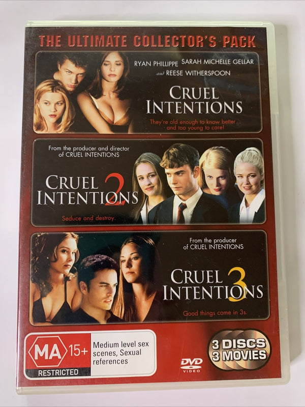 Cruel Intentions 1,2,3 (Collector's Edition, DVD, 1999, 3-Discs) Regio ...