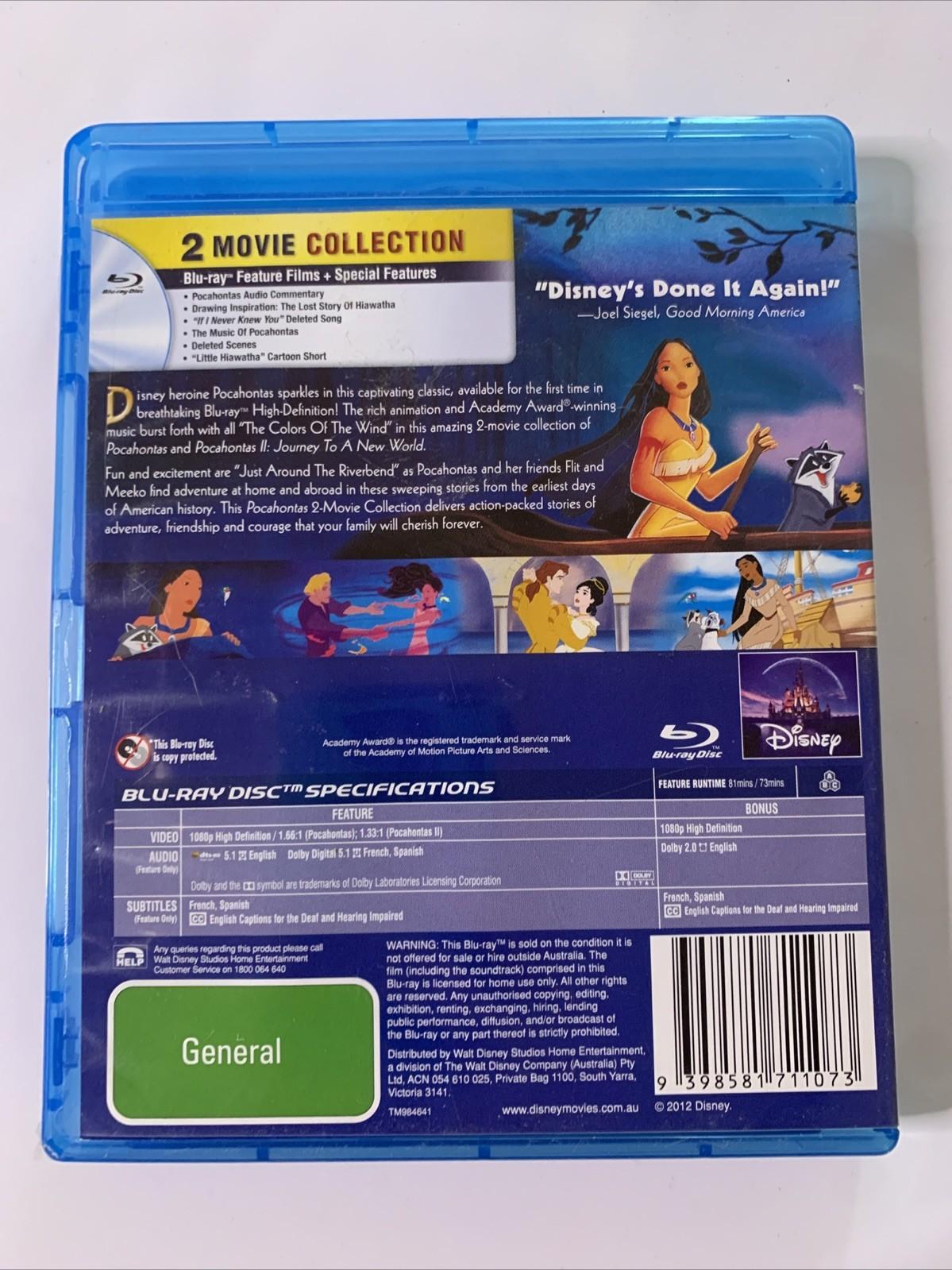 Pocahontas / Pocahontas II: Journey to a New World (Blu-ray, 1995) All Regions