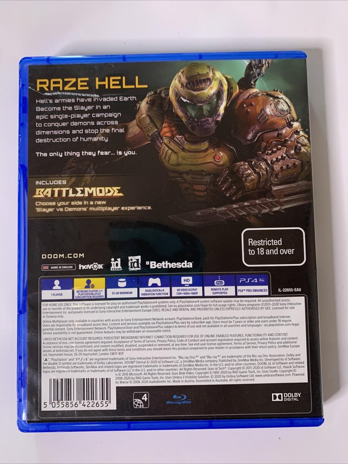 Doom Eternal PS4 Sony PlayStation 4 Game Complete