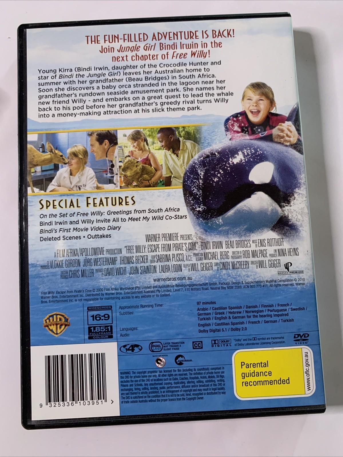 Free Willy: Escape From Pirate's Cove (DVD, 2009) Bindi Irwin Region 4 NEW