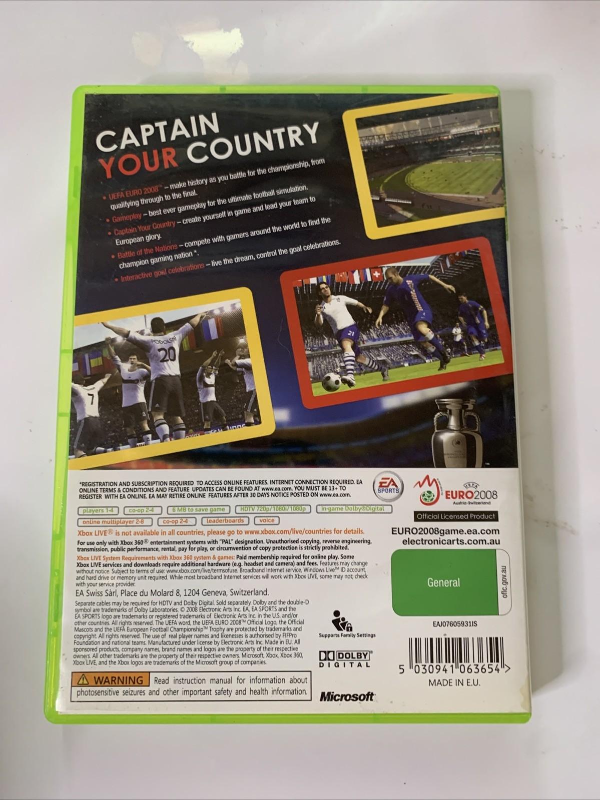 UEFA EURO 2008 Microsoft XBOX 360 PAL Football Soccer Game Complete