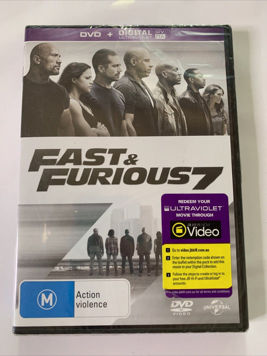 Fast & Furious 7 (DVD, 2015) Dwayne Johnson, Jason Statham Region 4 &2  NEW