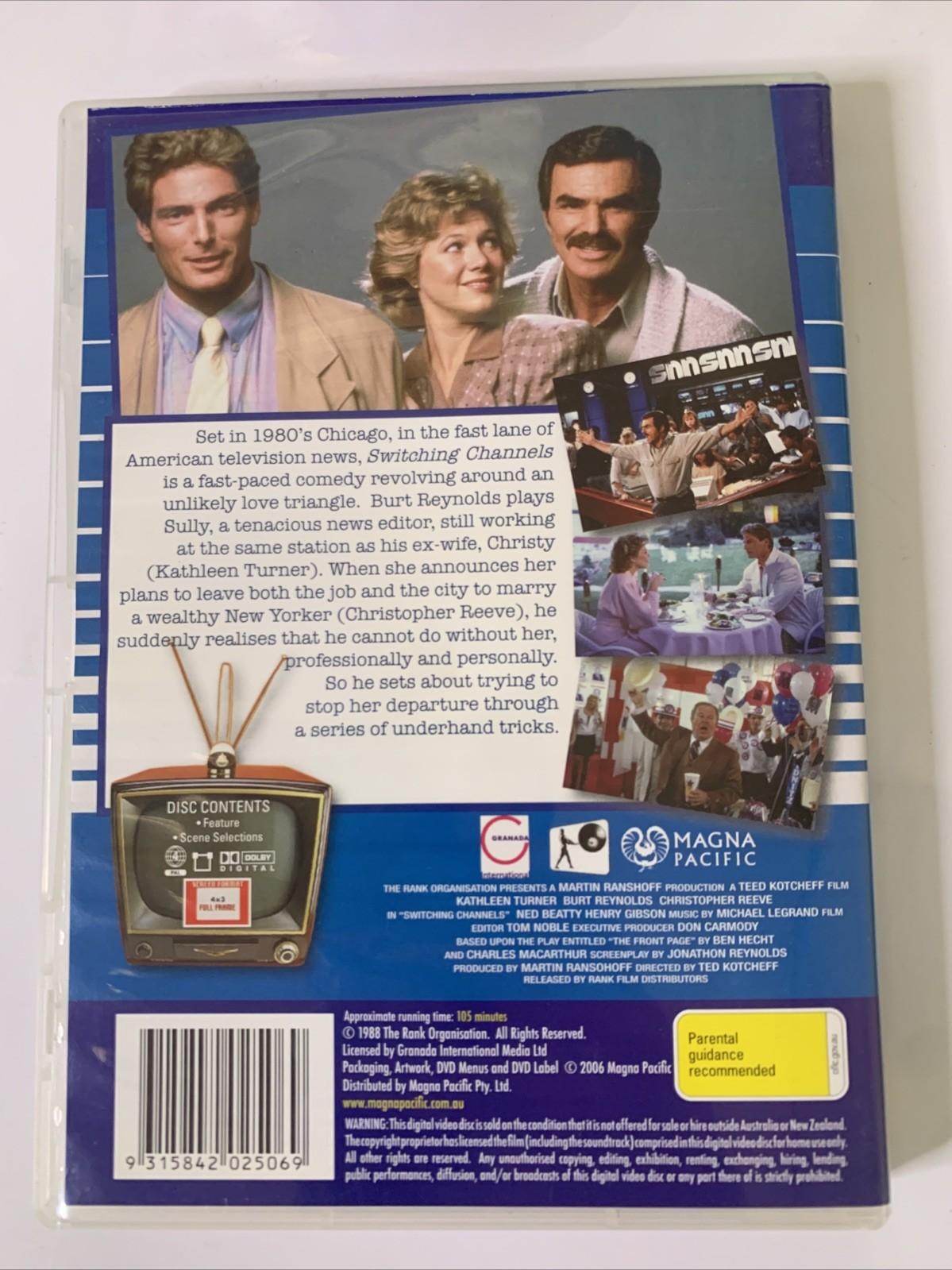Switching Channels (DVD, 1987) Kathleen Turner, Burt Reynolds, Christopher Reeve