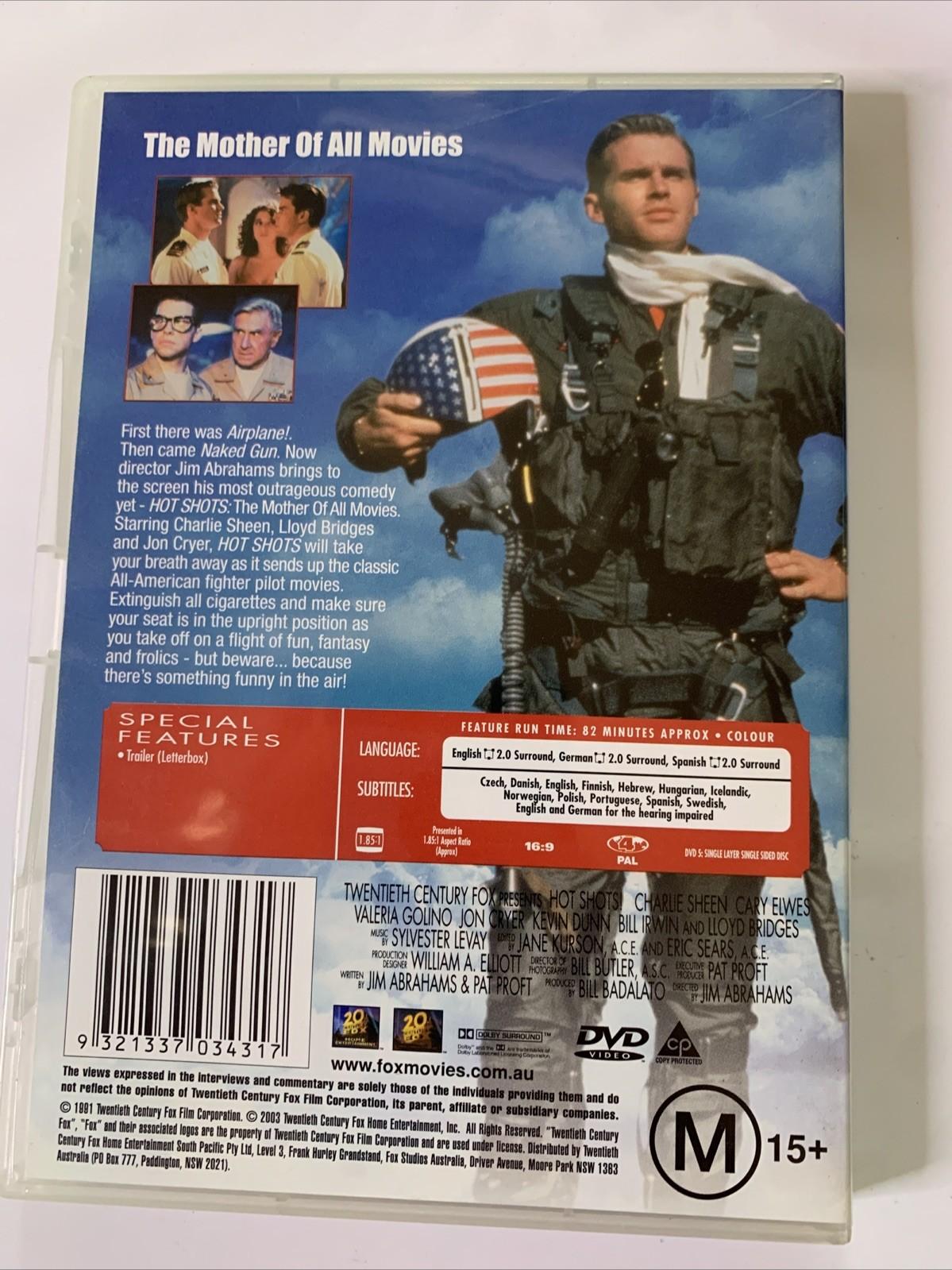 Hot Shots! (DVD, 1991) Charlie Sheen, Jon Cryer, Lloyd Bridges Region 4