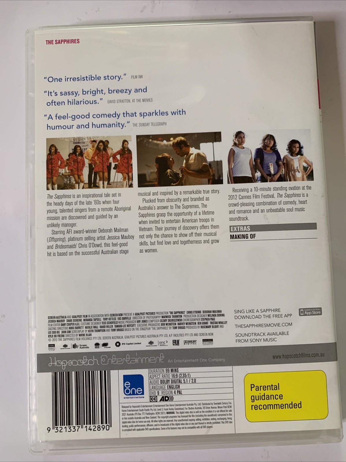 The Sapphires (DVD, 2012) Chris O'dowd, Jessica Mauboy Region 4
