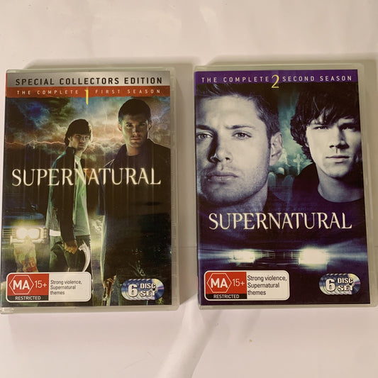 Supernatural : Season 1 & 2 (DVD, 2005, 12-Disc) Region 4