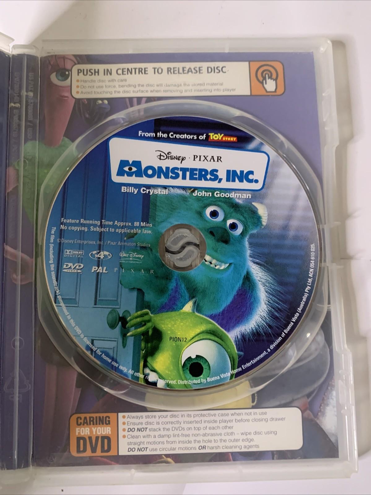 Monsters, Inc. (DVD, 2001) Pixar Animation Disney Film Region 4
