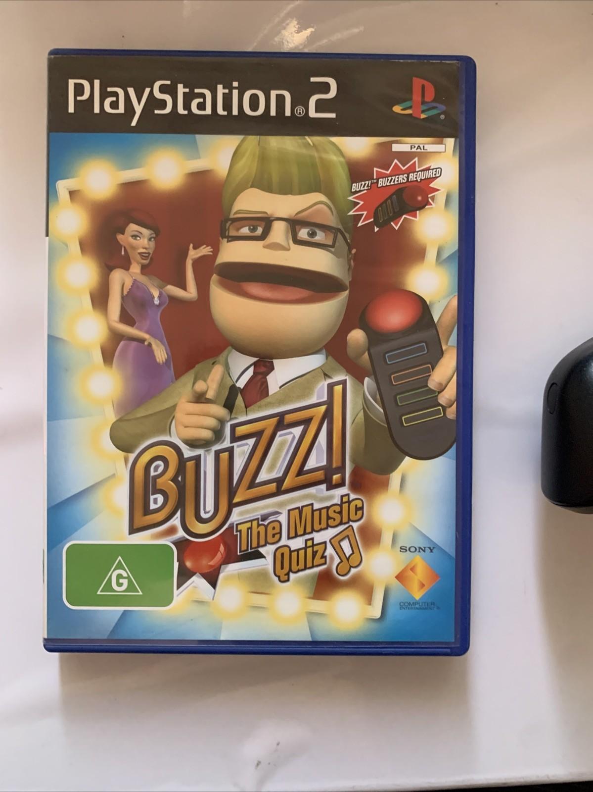 Buzz! The Music Quiz Game PS2 + Buzz Controllers PlayStation 2  Game Complete