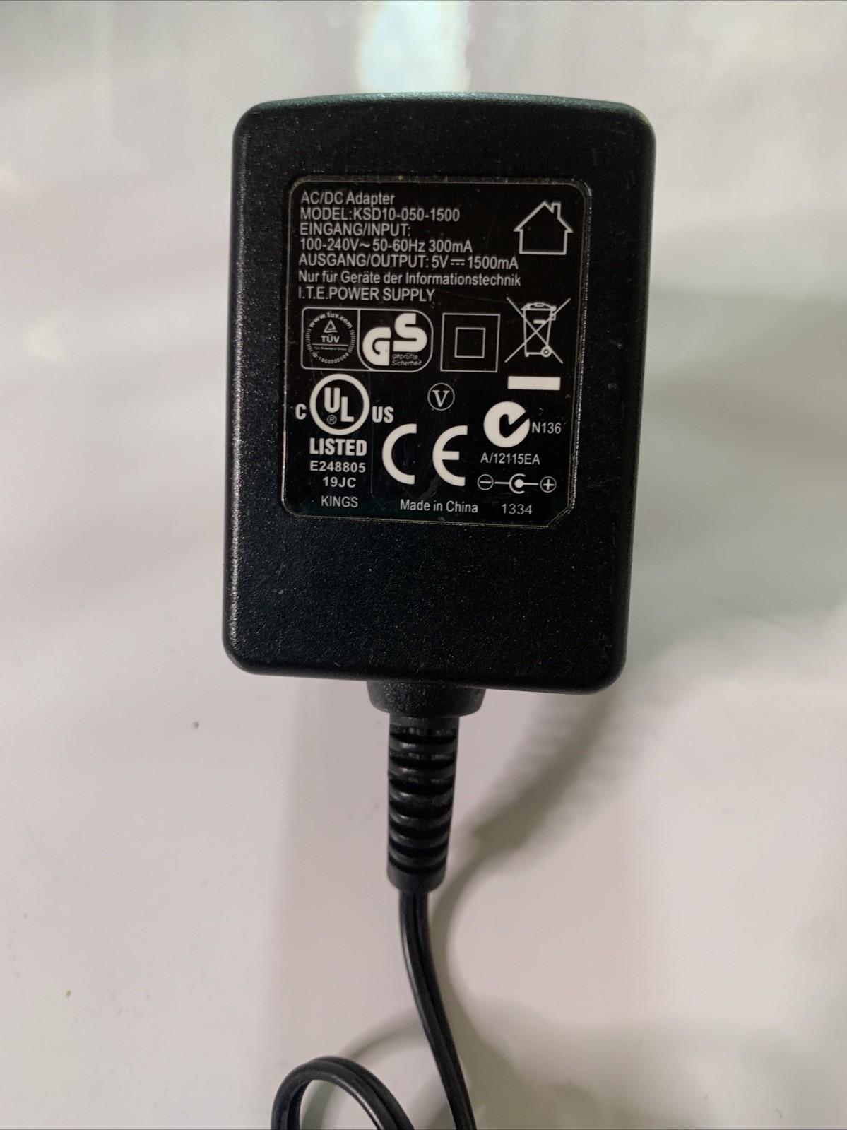 Kings AC Adapter KSD10-050-1500 5V 1500mA Power Supply