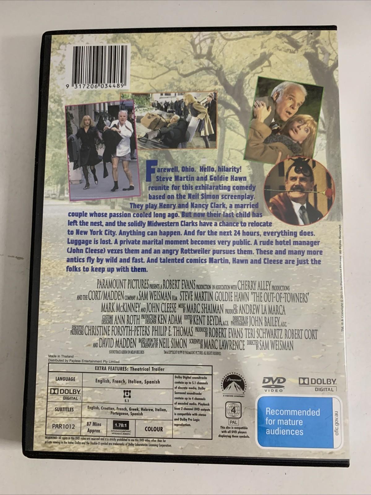 The Out of Towners (DVD, 1999) John Cleese, Steve Martin, Goldie Hawn Region 4