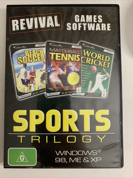 Sports Trilogy: Beach Soccer / Matchball Tennis / World Cricket PC CD-ROM Game