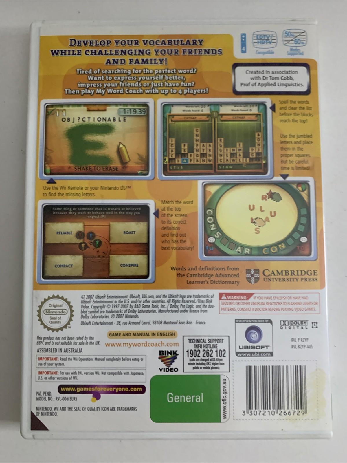 My Word Coach: Develop Your Vocabulary Nintendo Wii PAL Game Complete