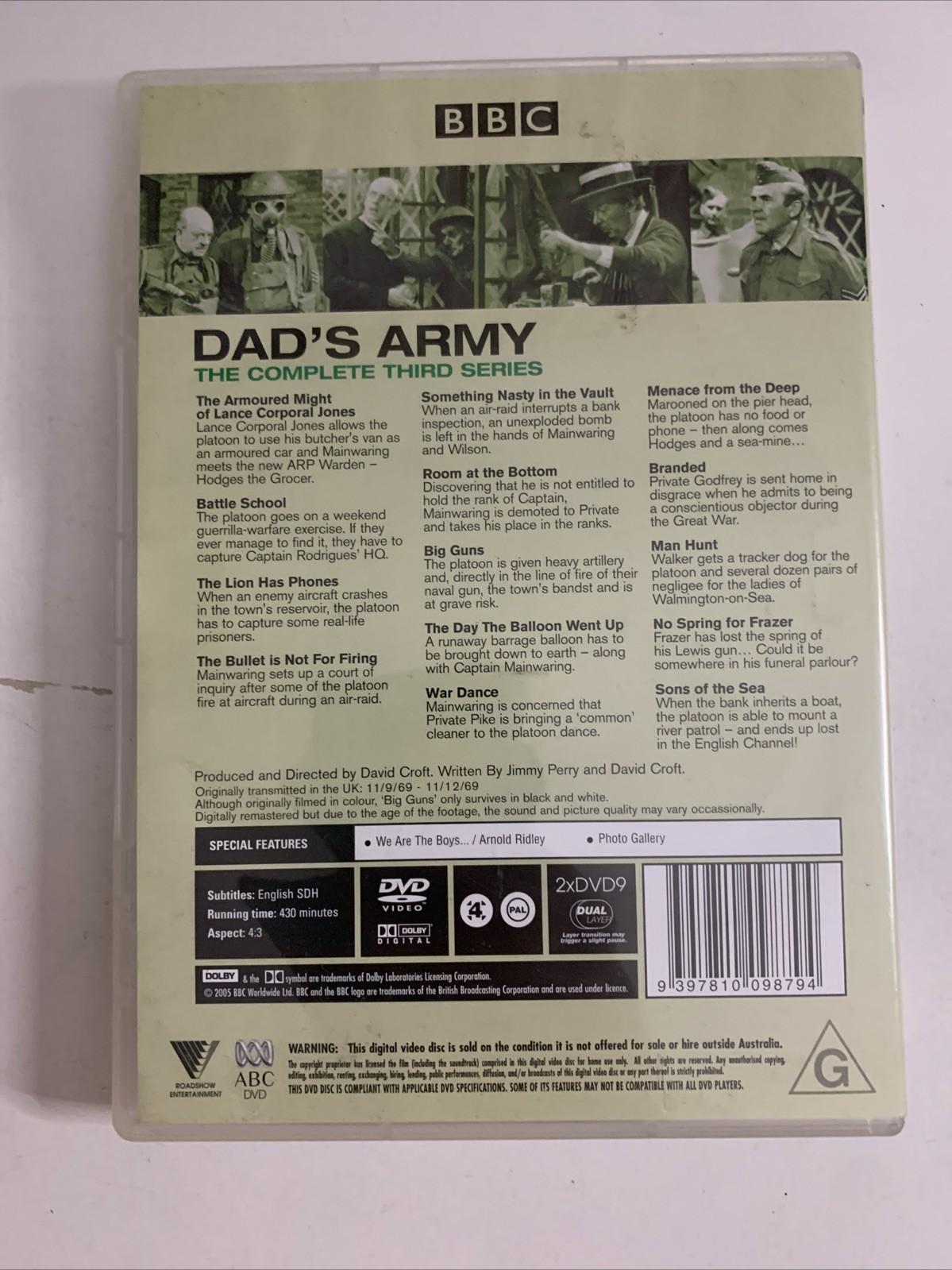 Dad's Army : Series 3 (DVD, 1970, 2-Disc) BBC Comedy Region 4