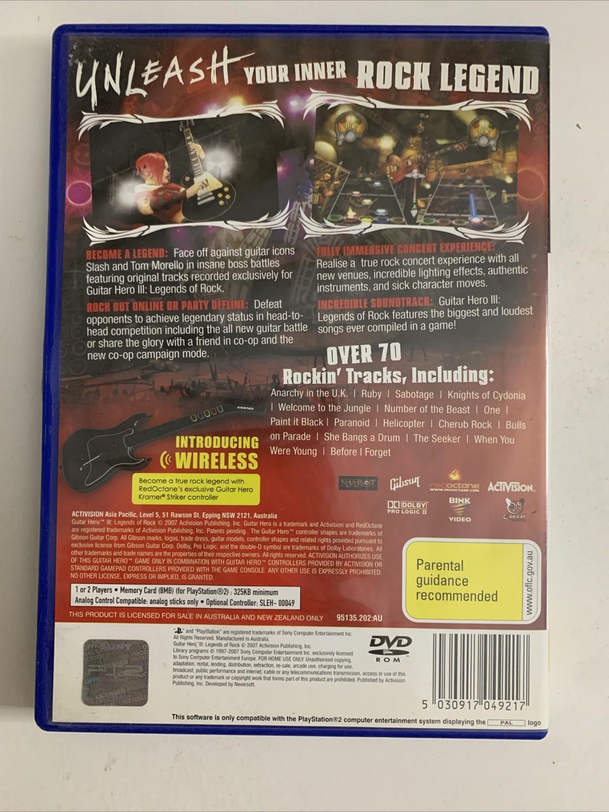 Guitar Hero III: Legends of Rock PS2 PlayStation 2 PAL Complete