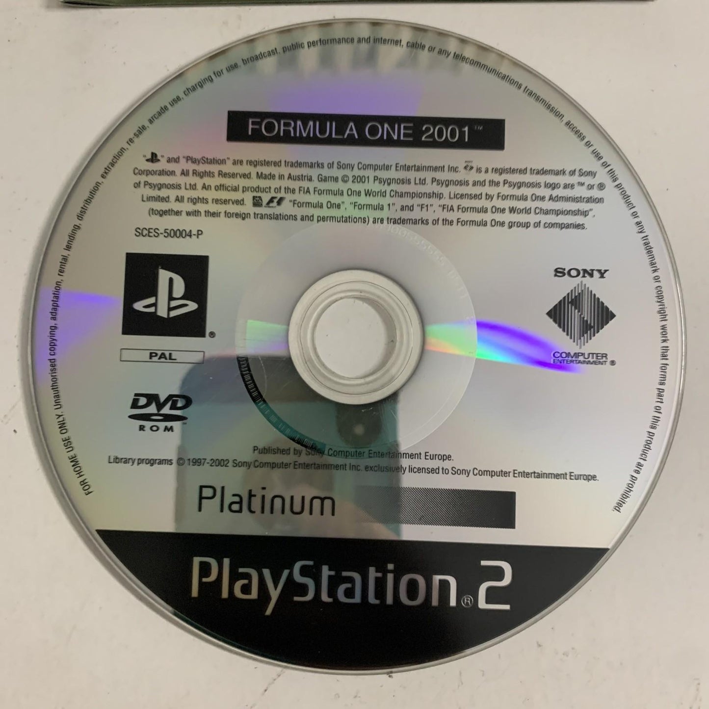 Formula One 2001 PS2 Sony PlayStation 2 PAL Game Complete