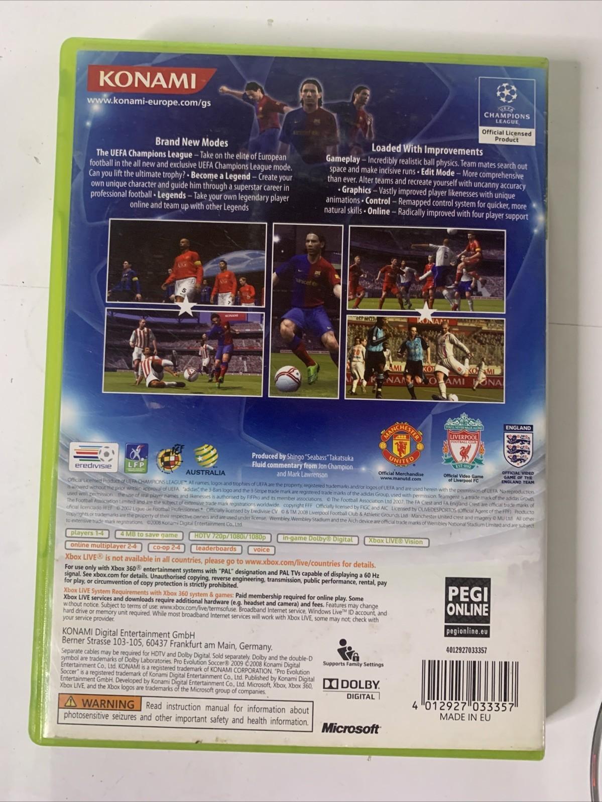 Pro Evolution Soccer PES 2009 Microsoft XBOX 360 PAL Game Complete