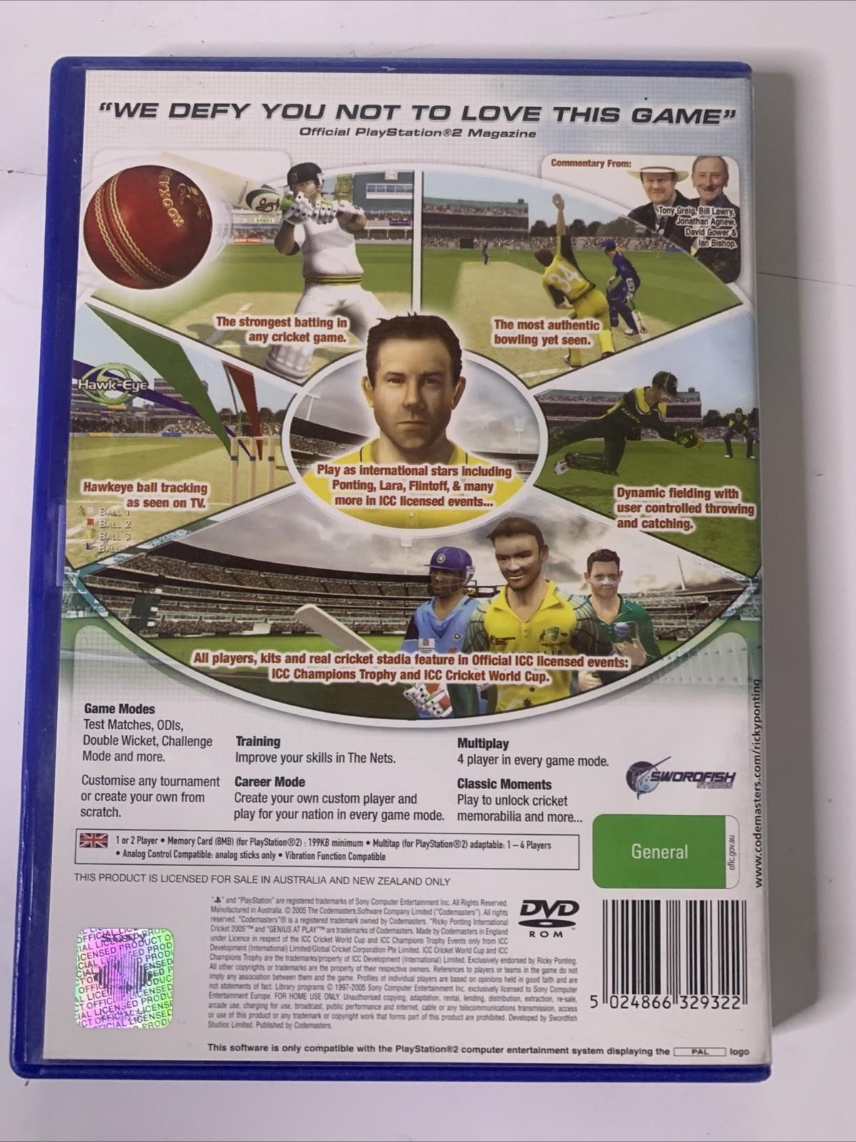 Ricky Ponting International Cricket 2005 PS2 Playstation 2 PAL Game Complete