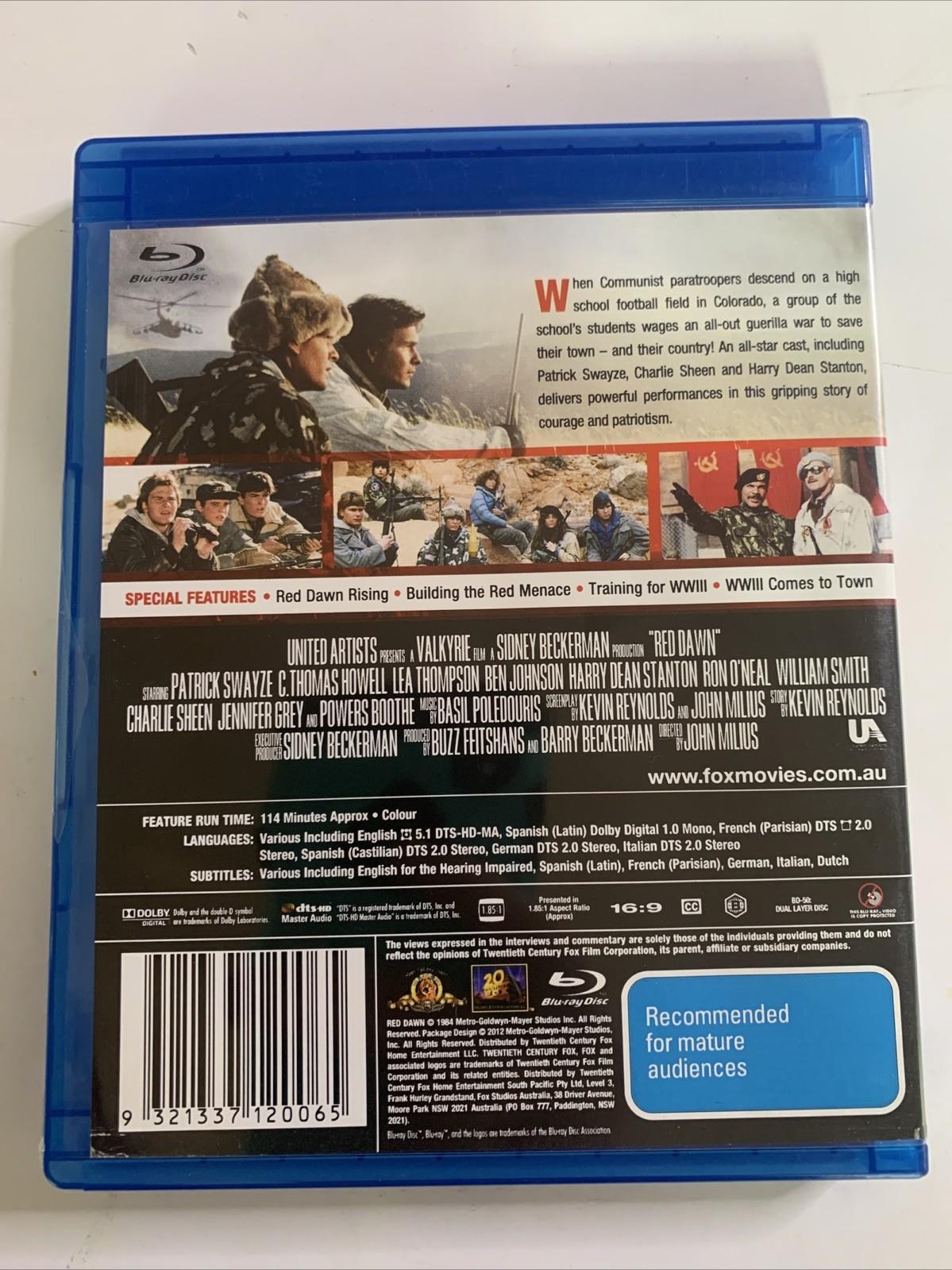 Red Dawn (Blu-ray, 1984) Patrick Swayze, Charlie Sheen, Lea Thompson Region B