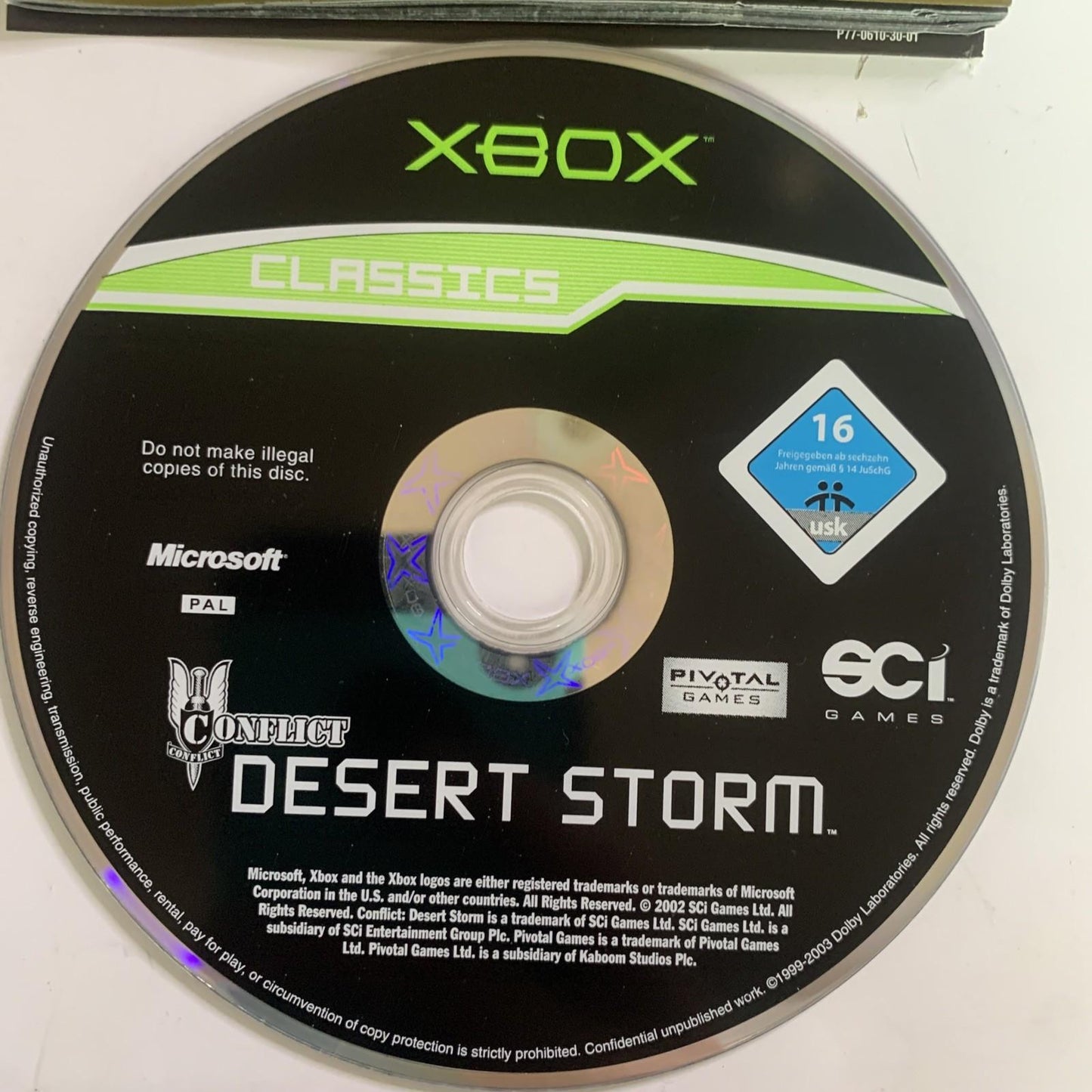 Conflict Desert Storm Microsoft XBOX Original PAL Game COmplete