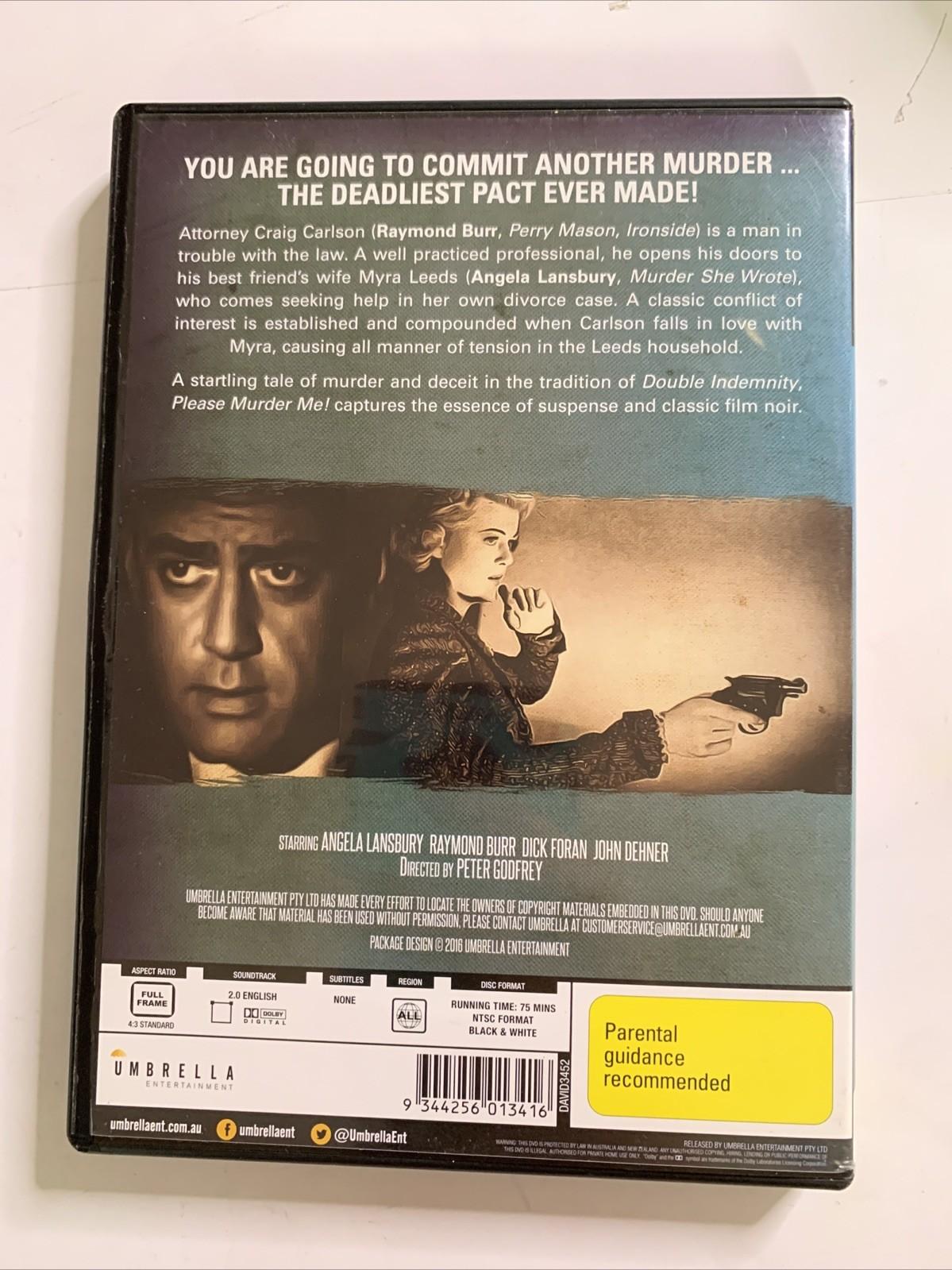 Please Murder Me (DVD, 1956) Raymond Burr, Angela Lansbury All Regions