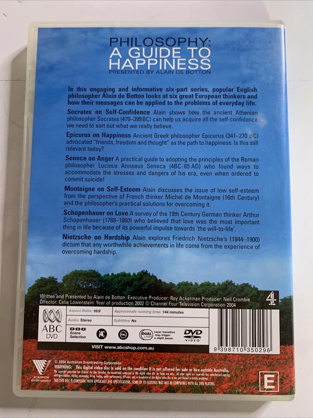Philosophy: A Guide to Happiness (DVD, 2002) Alain De Botton Region 4