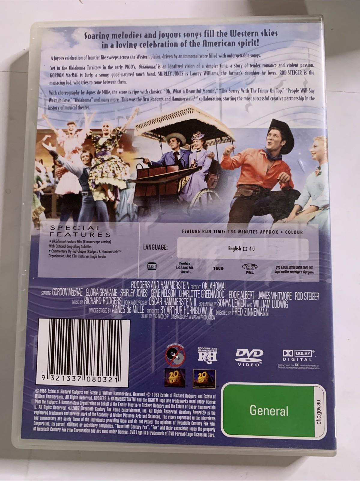 Oklahoma (DVD, 1955) Gordon MacRae, Gloria Grahame  Region 4
