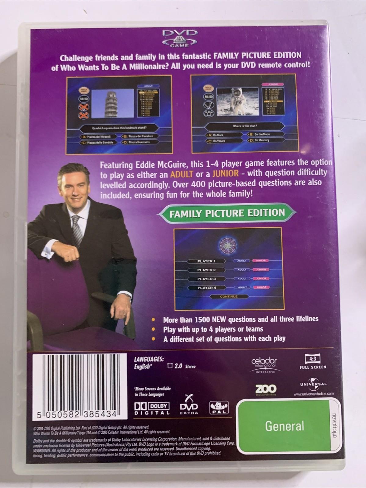 Who Wants to be a Millionaire: Family Picture Edition (DVD, 1999) Region 4