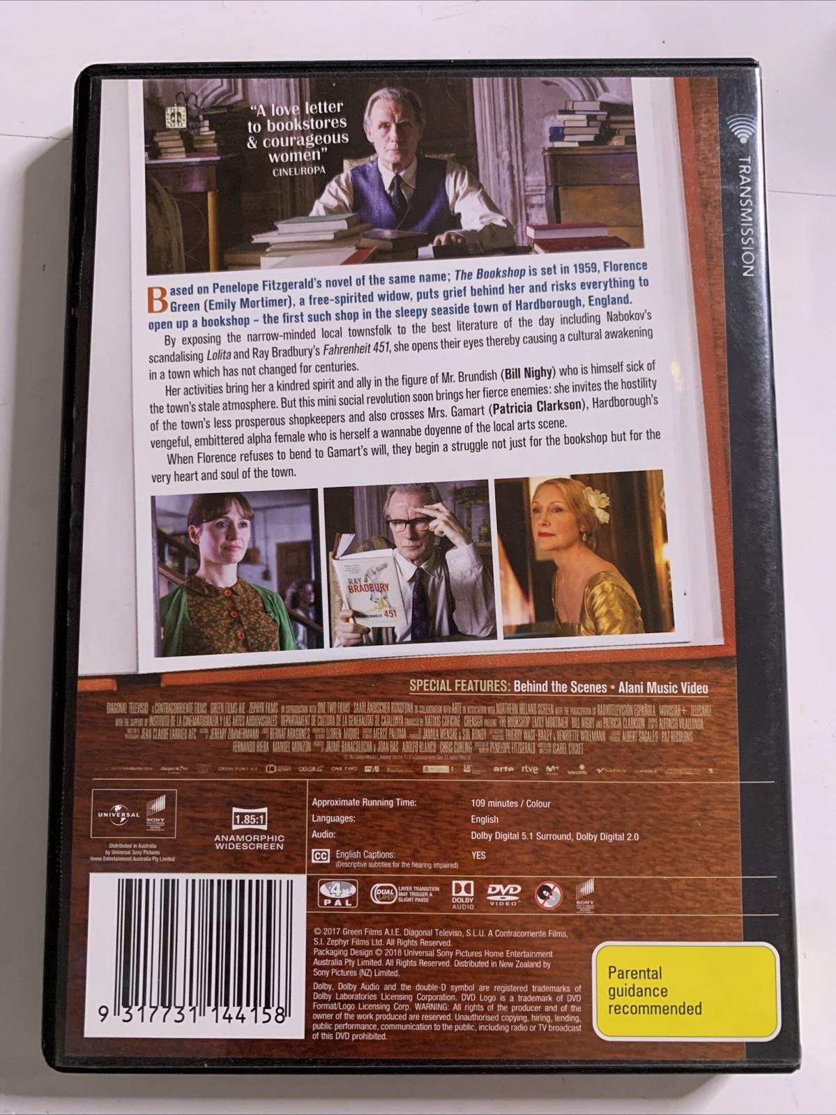 The Bookshop (DVD, 2017) Bill Nighy, Emily Mortimer, Hunter Tremayne Region 4