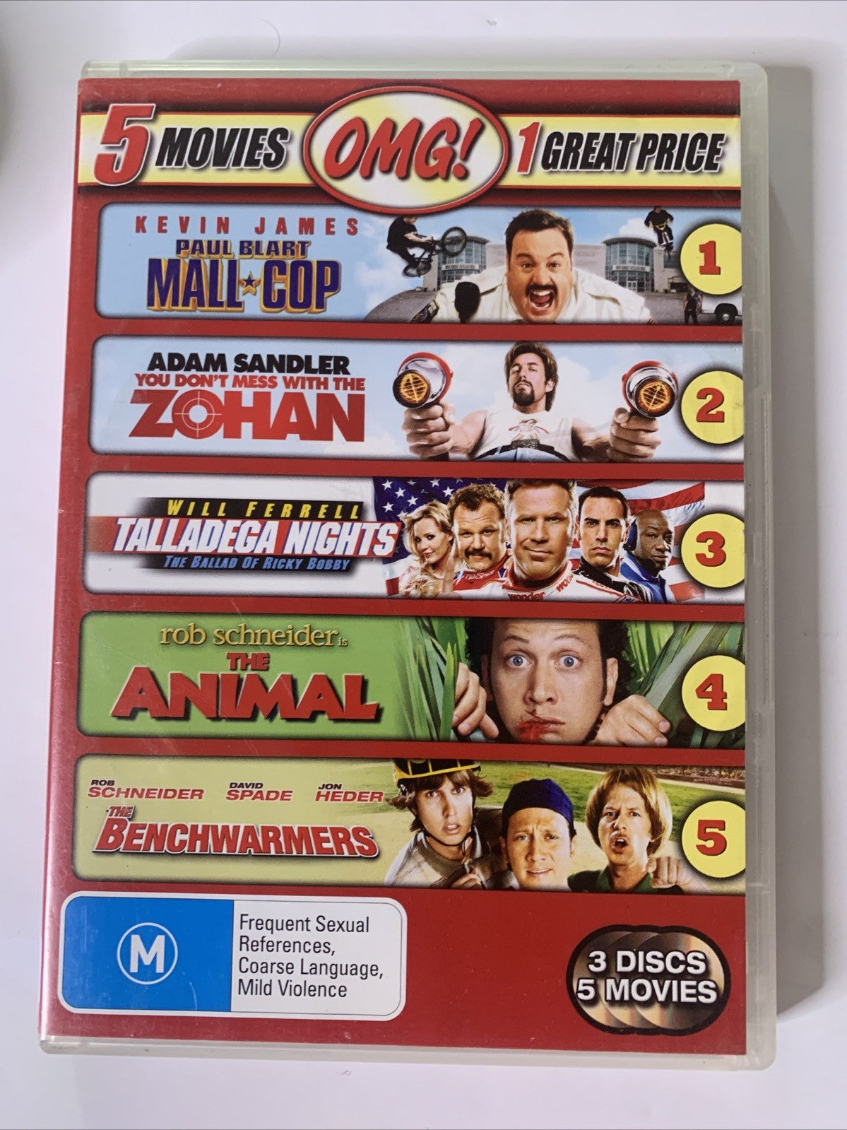 The Animal / Benchwarmers / Paul Blart Mall Cop / Tallageda Nights / Zohan (DVD)