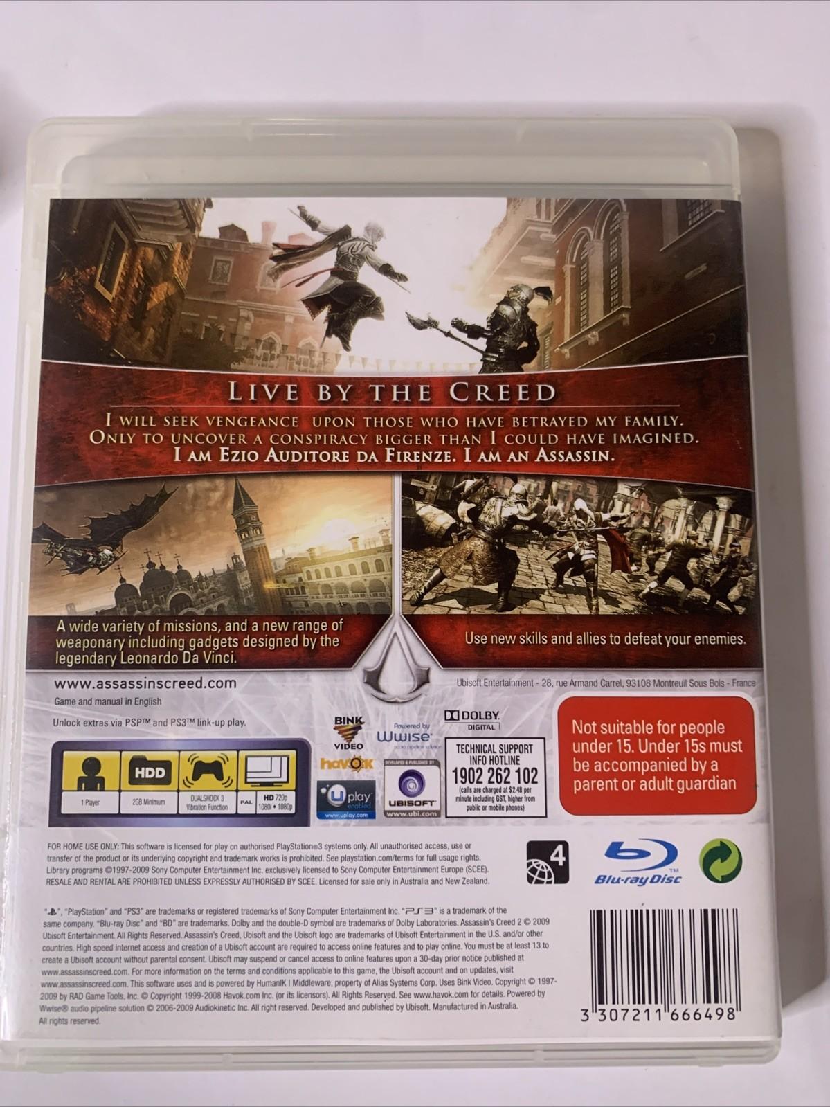 Assassin's Creed II (PS3 Sony PlayStation 3, 2009) Game Complete