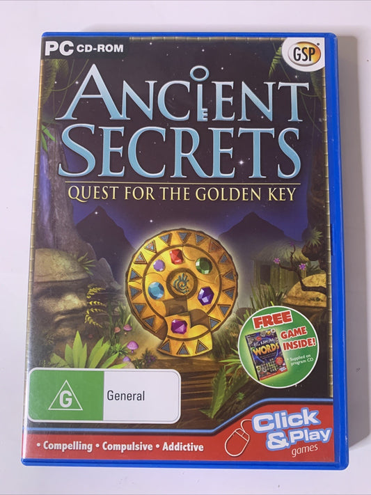 Ancient Secrets: Quest For The Golden Key PC CD-ROM Hidden Object Game NEW