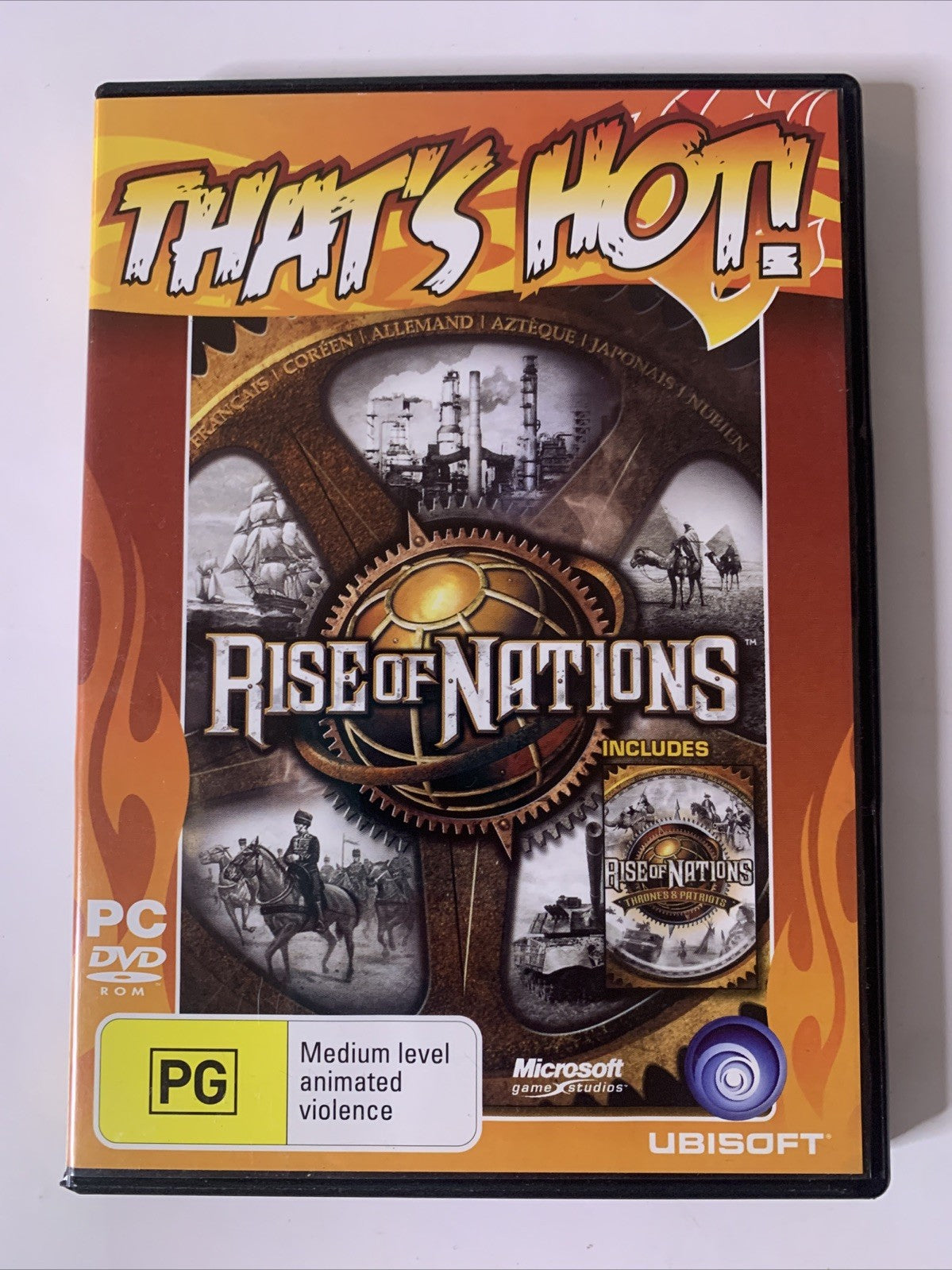 Rise of Nations + Thrones and Patriots PC DVD Windows Strategy Game