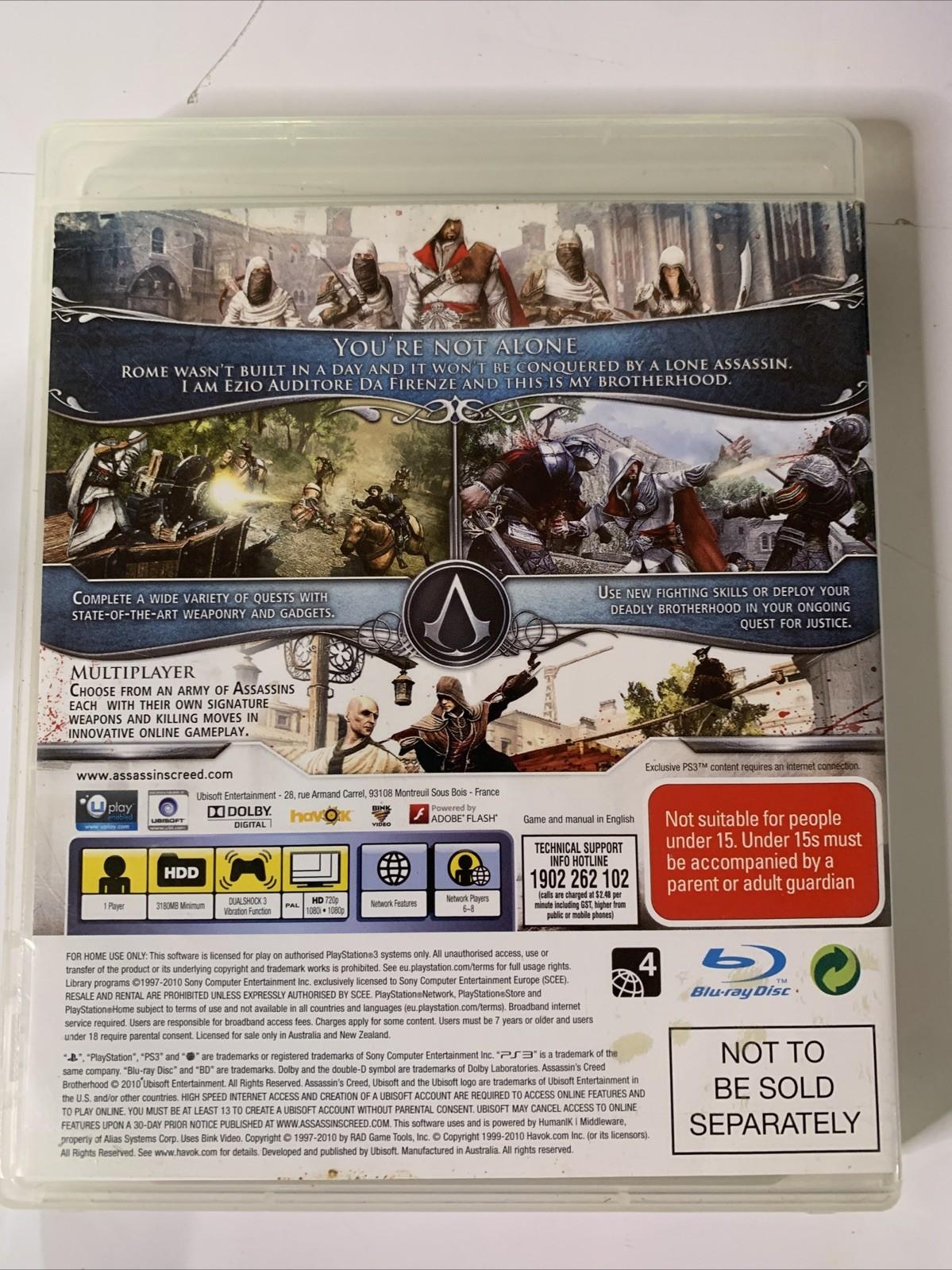 Assassins Creed BrotherHood PS3 Sony PlayStation 3 Game
