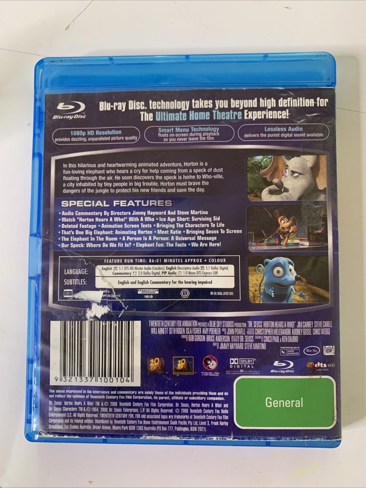 Horton Hears a Who! (Blu-ray, 2008) Jim Carrey, Steve Carell Region B