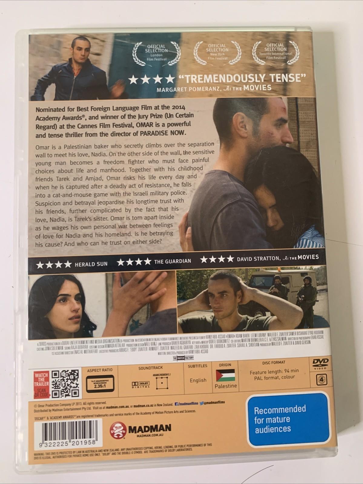 Omar (DVD, 2013) Palestinian Film Region 4