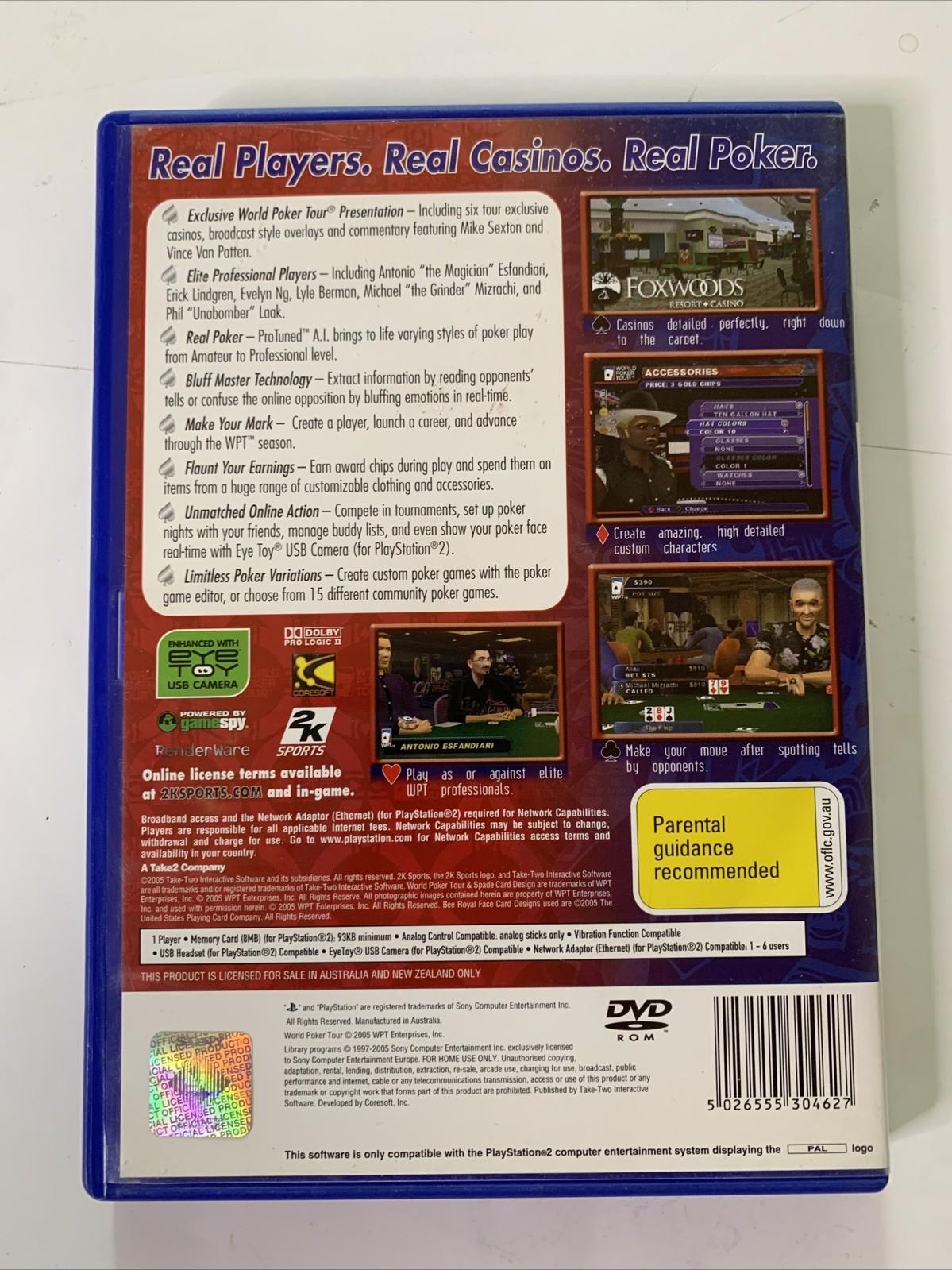 World Poker Tour PS2 Sony PlayStation 2 2005 PAL Game Complete