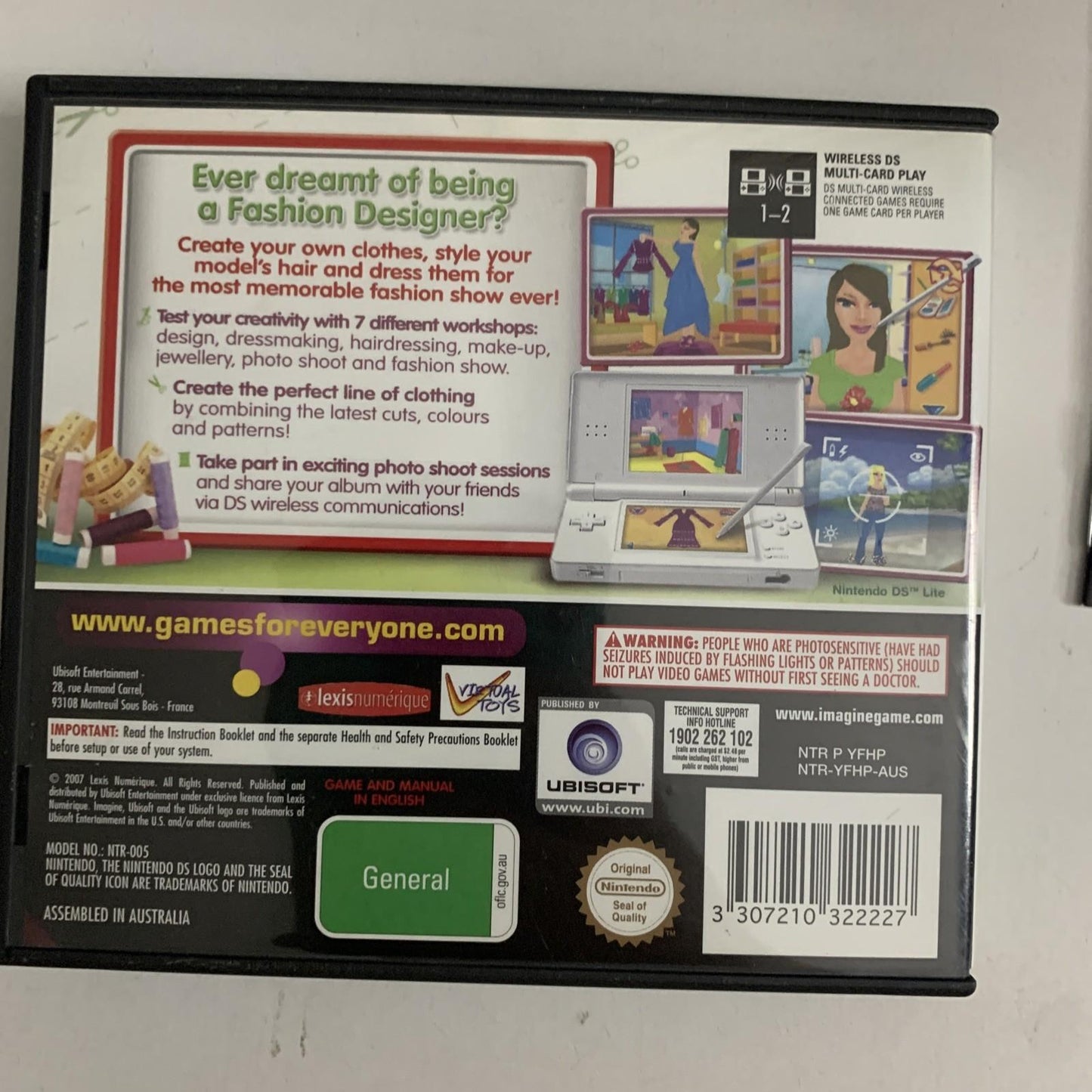 Imagine: Fashion Designer NDS Nintendo DS 2007 Game Complete