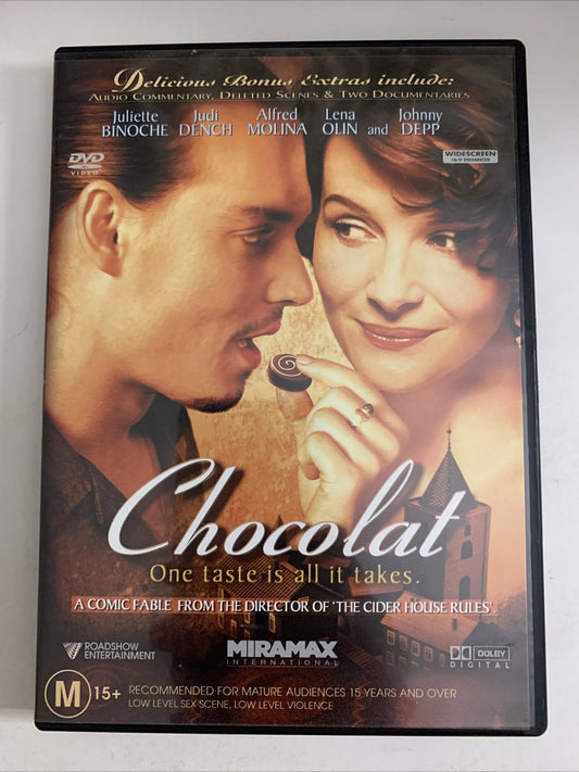 Chocolat (DVD, 2000) Johnny Depp, Judi Dench, Juliette Binoche Region 4 NEW