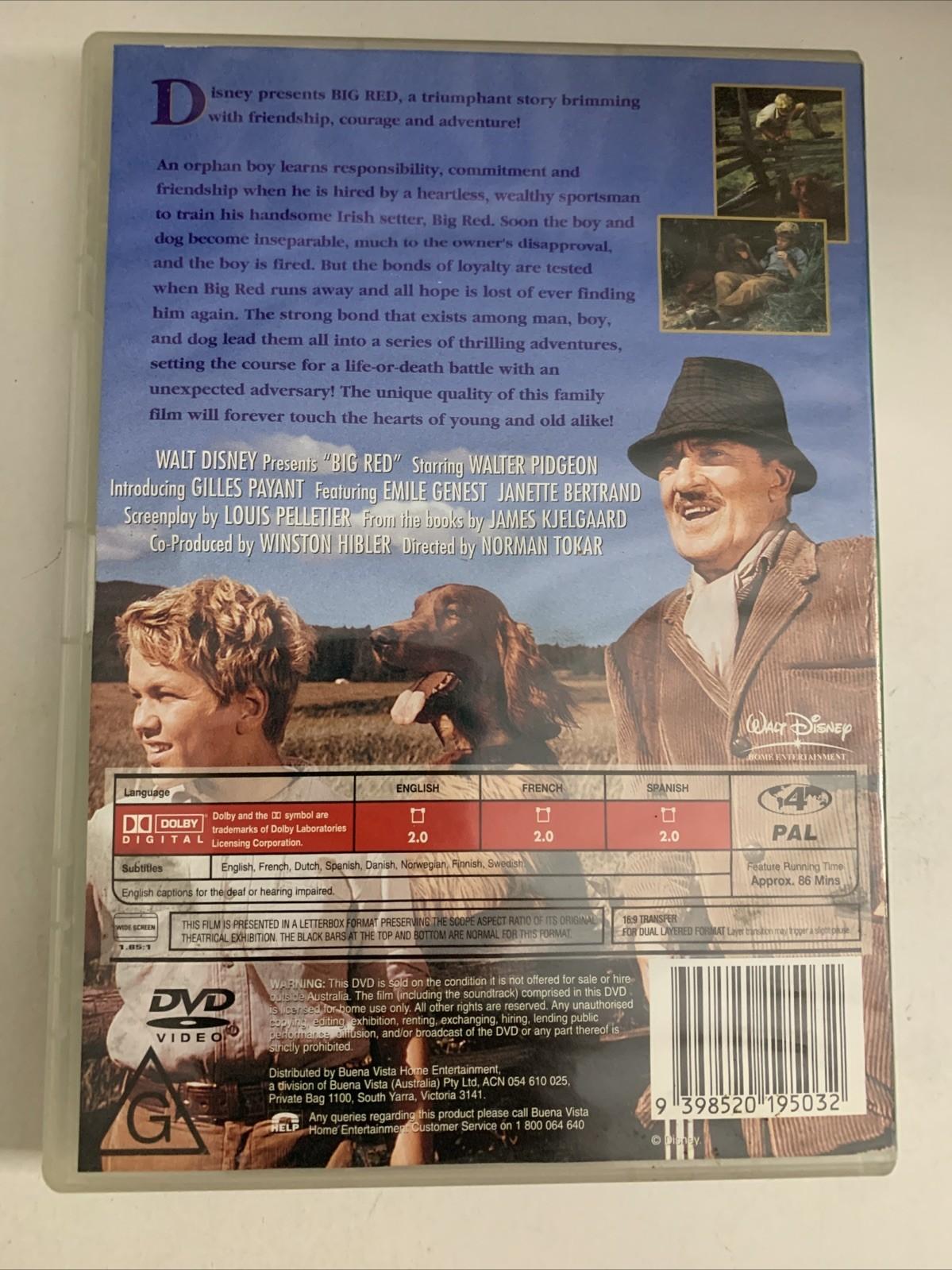 Big Red (DVD, 1962) Disney Film Region 4
