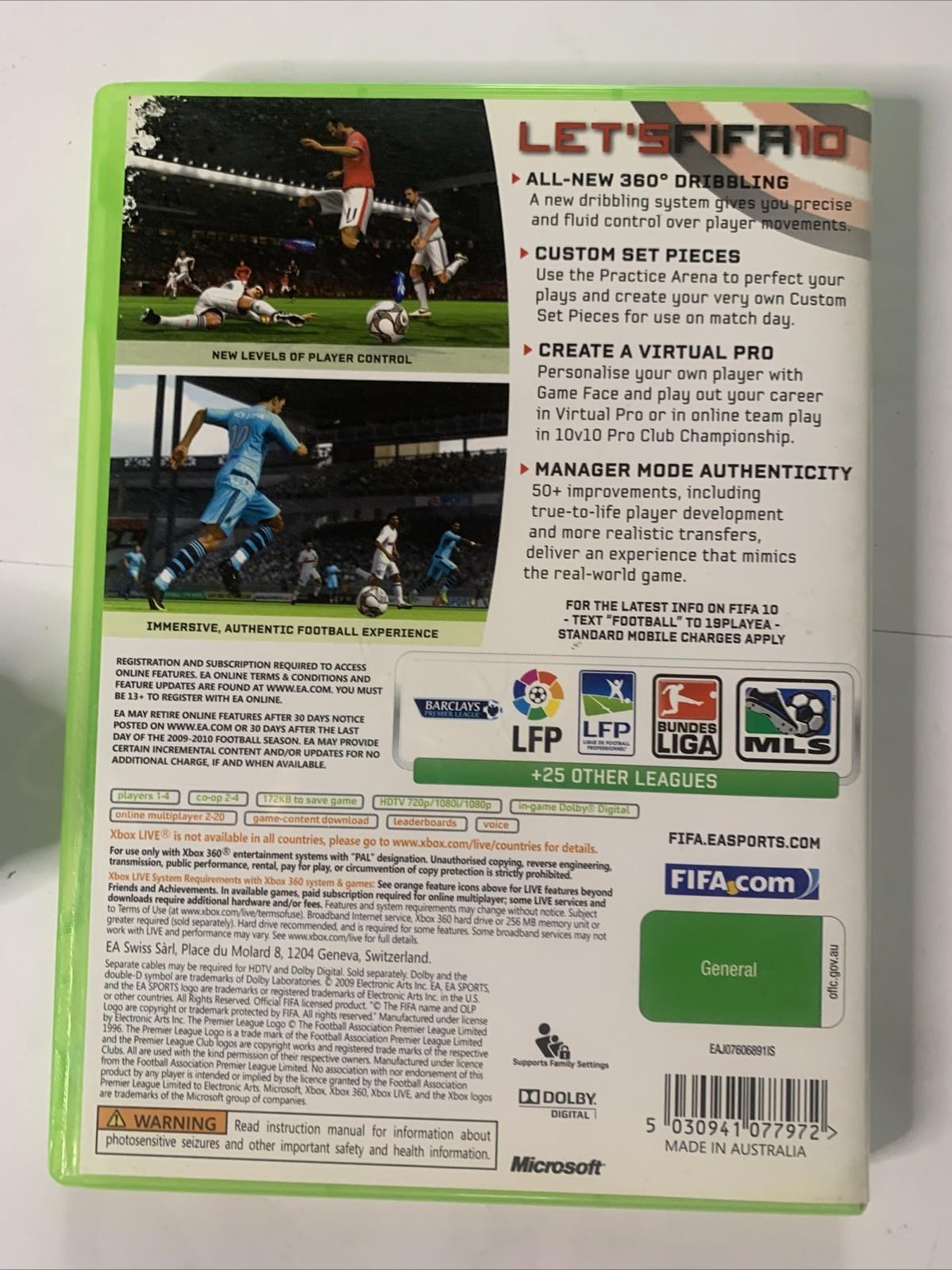 FIFA 10 Microsoft XBOX 360 PAL EA Sports Game Complete