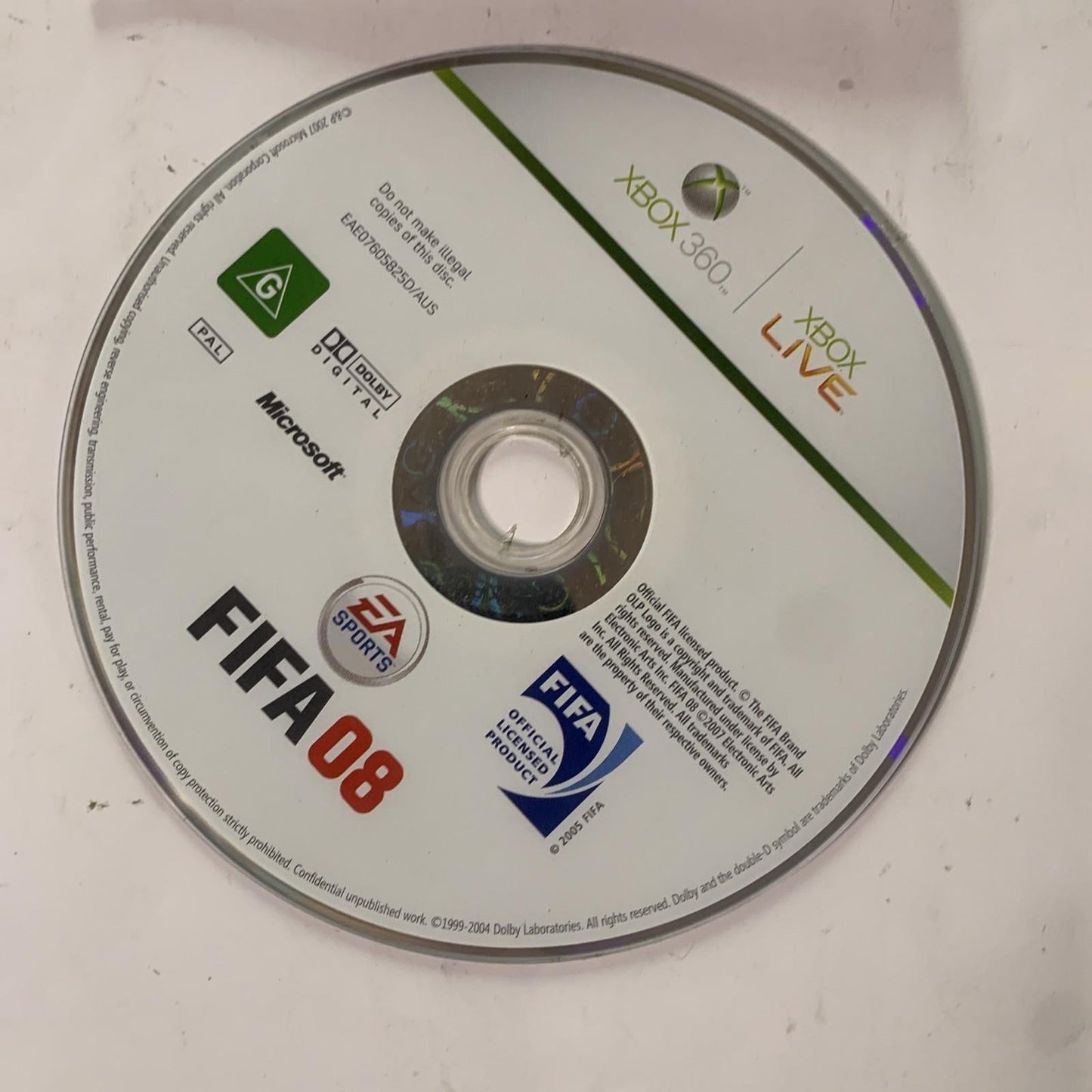 FIFA 08 Football Microsoft XBOX 360 PAL Game Complete